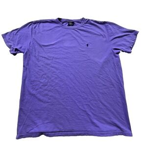 Vintage Polo Ralph Lauren Shirt Mens L Purple Short Sleeve Crew BLUE PONY VTG